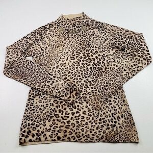 Vertigo Paris Women Sweater Size Medium Women Animal Print with Jeweled Neckline
